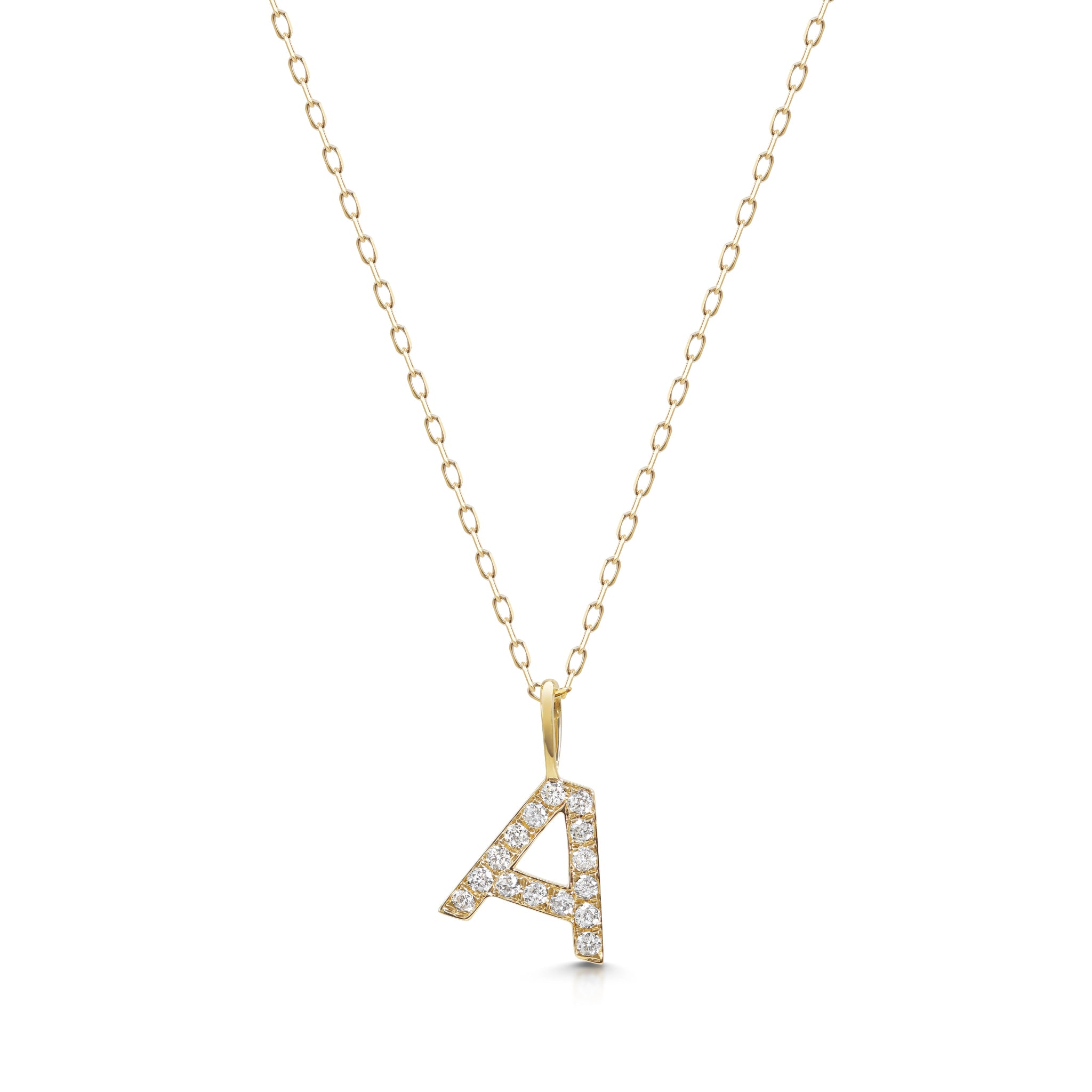 Personalisierte Buchstabenkette in Gold mit Diamanten