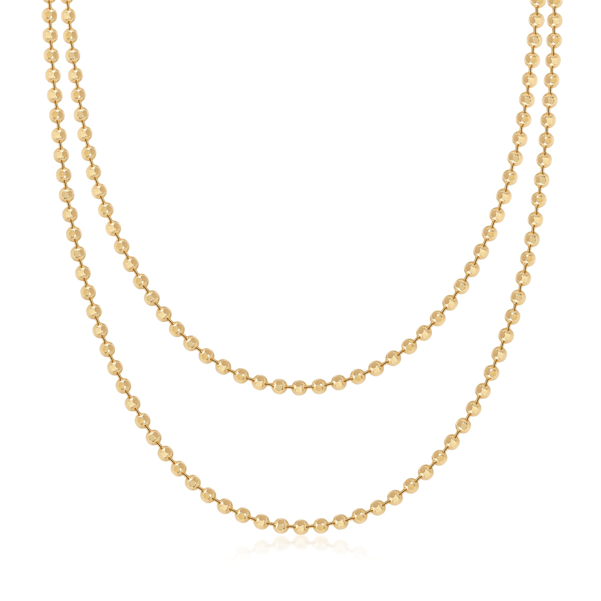 18K Gold Halskette Alba - zarte, minimalistische Kette für Damen, Produktfoto auf weißem Hintergrund