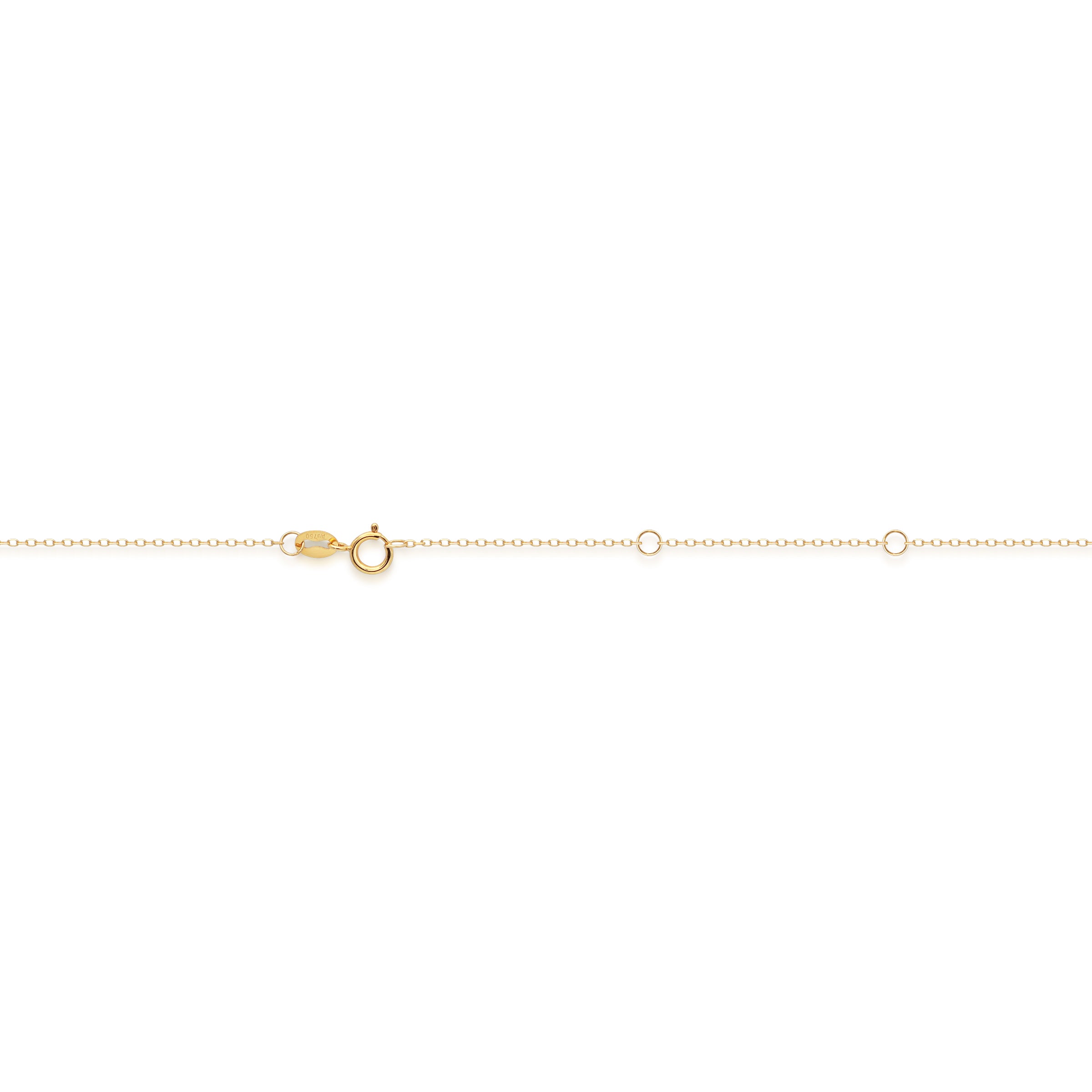 Detailansicht der Letter of Love Halskette aus 18k Gold mit feiner Kette und Karabinerverschluss